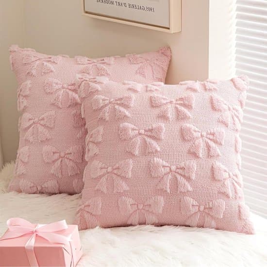 2-pack rosa 45x45cm mjuka plyschkuddfodral för vardagsrumssoffa