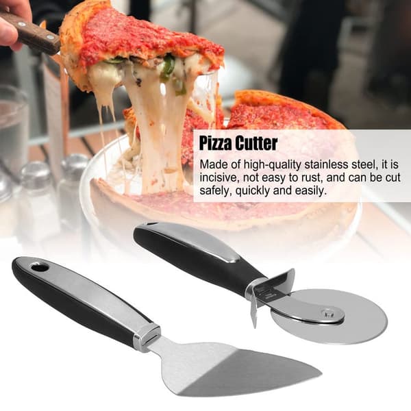 Pizzaskovl i rustfrit stål, 2 pizzaskovle, enkel kageskovl