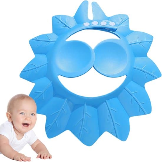 Babyshampoo-hætte, børneshampoo-hætte, vandtætte ørekopper, babybadehætte, blå