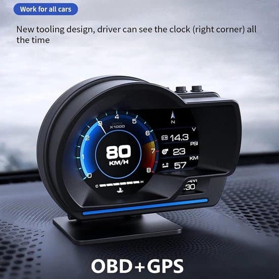 Universal bil Head-Up Display med GPS og OBD2 Dual Mode Speedometer