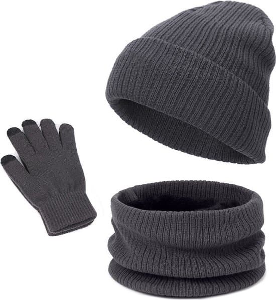 Unisex Termisk Mössa - Mössa Halsduk Handskar Set - Mössor - Halsduk - Handskar - Stickad Mössa - Vintermössa - Stickad