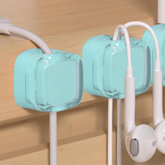 Magnetisk Kabelorganisatör - Kabelhantering - Håller Kablar Snygga - Snabb Installation - 3-pack - Blå