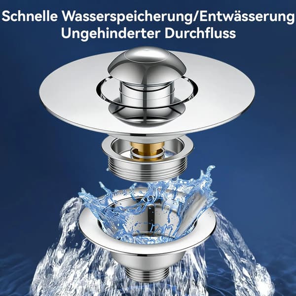 3-i-1 badekar afløbsprop, afløbsstopper, badekarstopper, egnet til 1,42–1,97 tommer afløbsudløb.