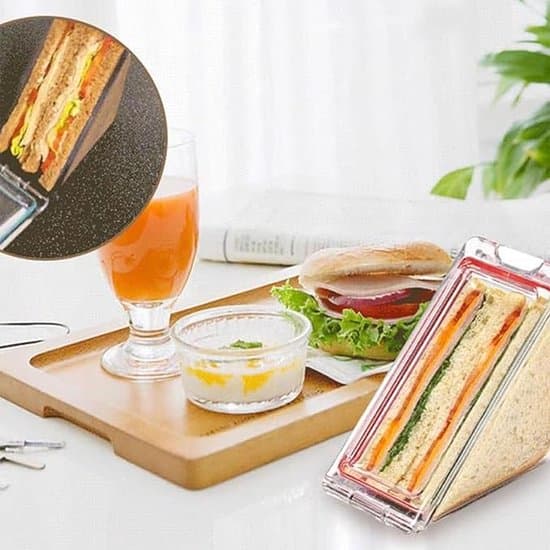 Matlåda, 2 delar, Lunchlåda, Triangulär smörgåsbehållare, Transparent smörgåslåda, Triangulär smörgåslåda, Lätt och läckagesäker