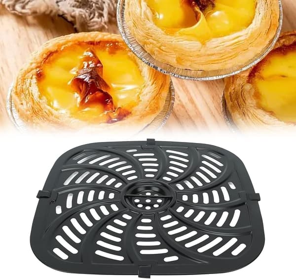 Udskiftningsbakke til airfryer - non-stick bageplade med gummipolstring - perfekt til grillning, bøffer osv.