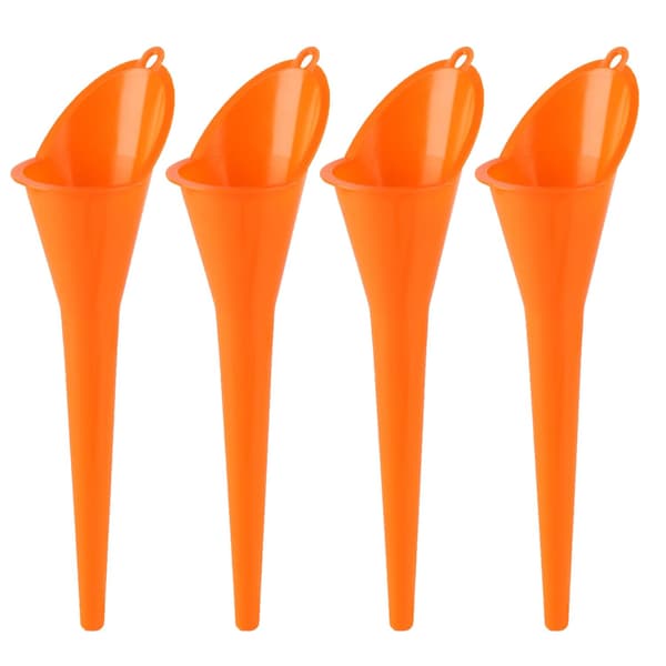 4-pack plasttrattar med lång hals, multifunktionella trattar för lång transmission