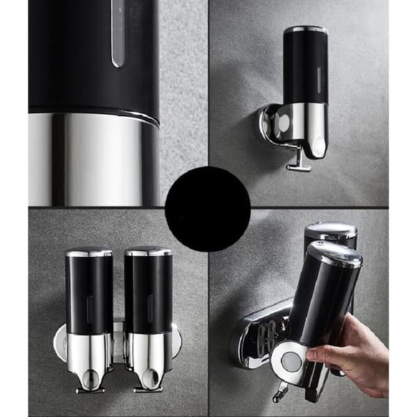 Sæbedispenser - Rustfrit stål - Velegnet til badeværelse - 1 enhed - 500 ml - Sølv