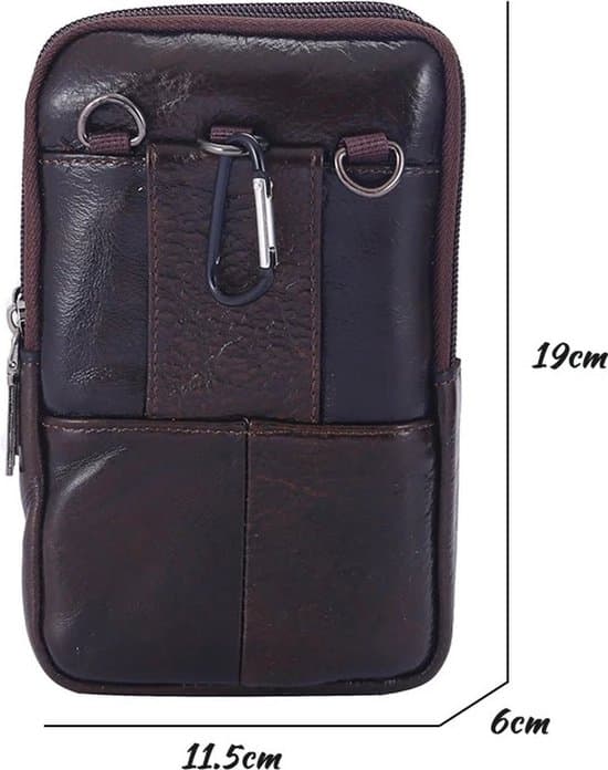 Herr/Dam Stor Kapacitet Läder Crossbody/Midjeväska