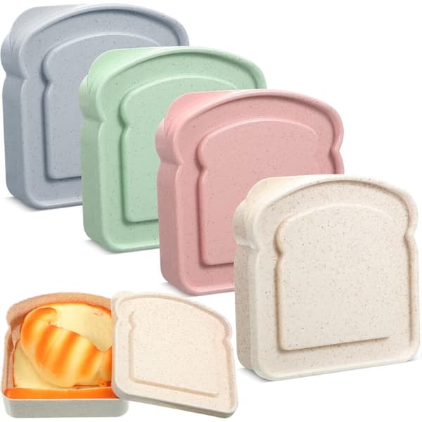 Genanvendelige PP-sandwichbokse (4-pak)