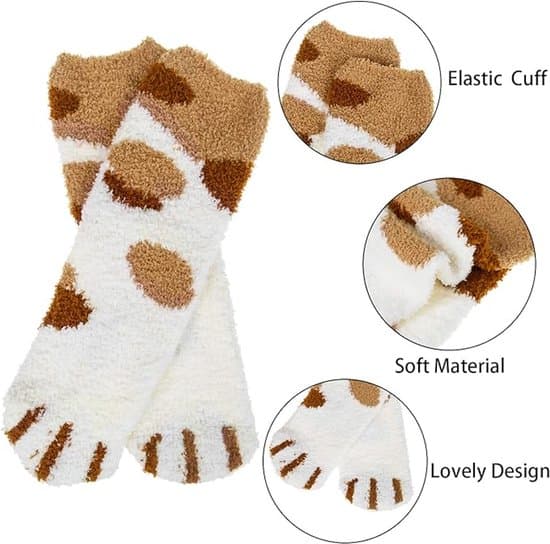 Fleece strømper til kvinder, varme og behagelige strømper, trykte bløde fleece strømper, tykke vinterstrømper med dyreprint
