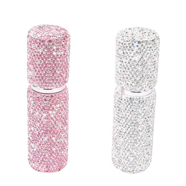 2 x 10 ml påfyllningsbara parfymsprayflaskor, resestorlek, med strass
