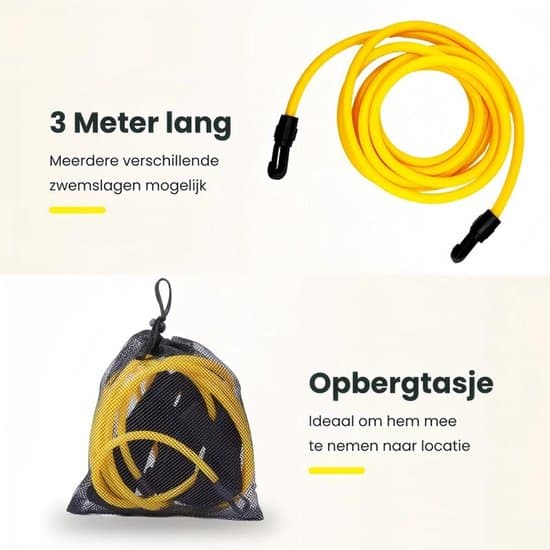 3-meter justerbar elastisk svømmetræner med modstandssnor (grøn)