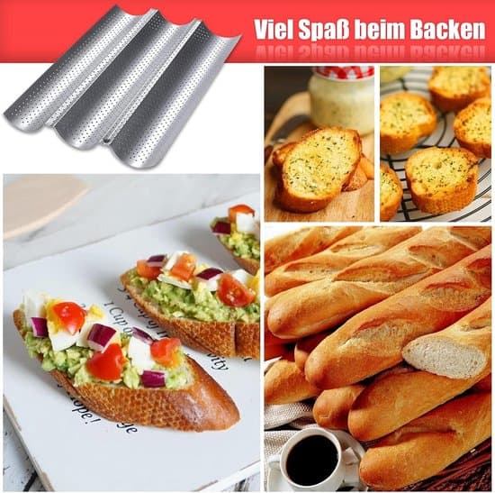 38 cm 3-radig perforerad non-stick baguettebakplåt