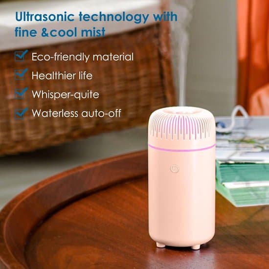 Bilmonteret aromaterapi luftfugter med USB, mini bærbar diffuser, pink