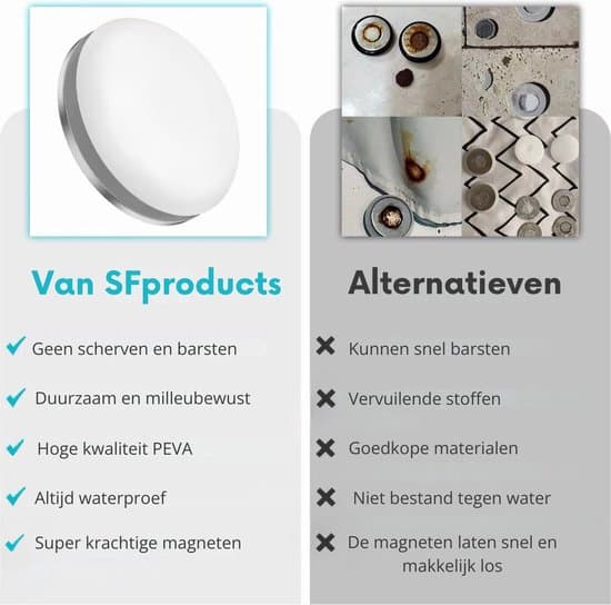 Bruseforhængsmodvægt - Bruseforhængsmagnet - Hvid - 8-pak