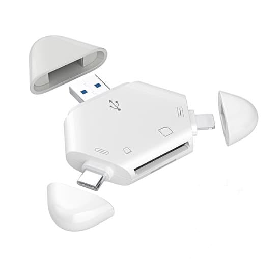 3-in-1 SD-kortinlukija – iPhone/iPad, USB C/USB A, riistakamera, Windows/Mac/Linux/Android