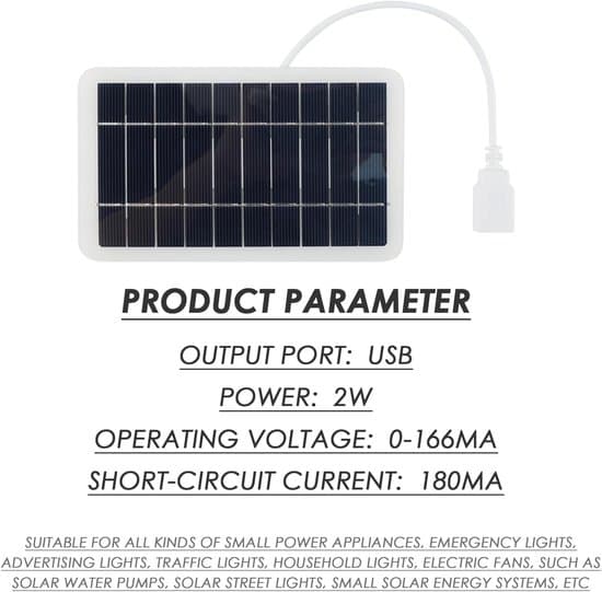 2W 5V IP65 Vandtæt Mini USB Solpanel Oplader til Camping & Udendørs Brug