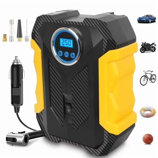 12V DC däckpump med automatisk avstängningsfunktion, 150 PSI bärbar bildäckskompressor.