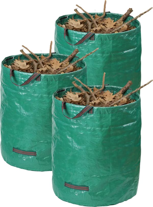 272L Trädgårdsavfallspåsar (3-pack), lämpliga för grönt avfall