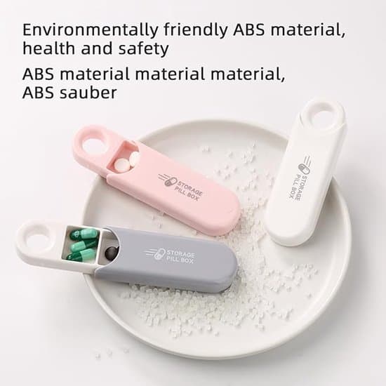 3-delat dagligt bärbart pilleraskset - Vit/Grå/Rosa
