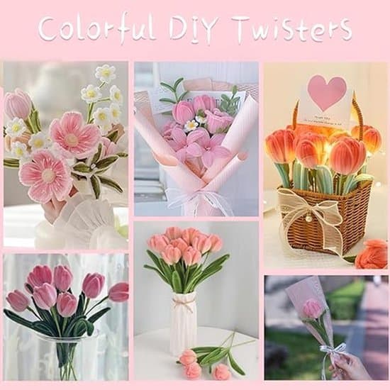 400-dele DIY-sæt - Piberenser blomsterfremstilling - Trådblomstsæt