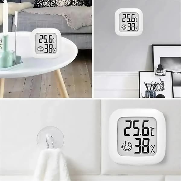 5-delt digitalt indendørs termometer og hygrometer med LCD-display