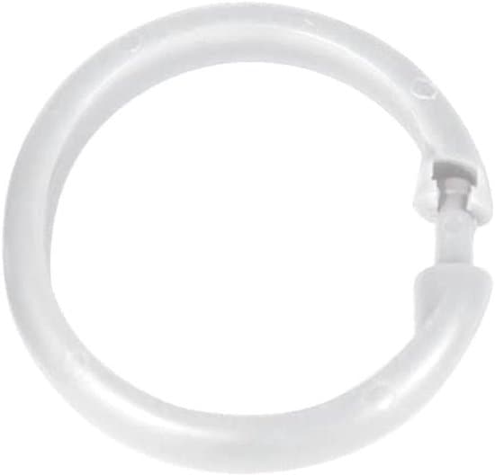 Duschdraperiringar, stora, vita, 12-pack - 12-pack, plast, 6 x 6 cm, vit
