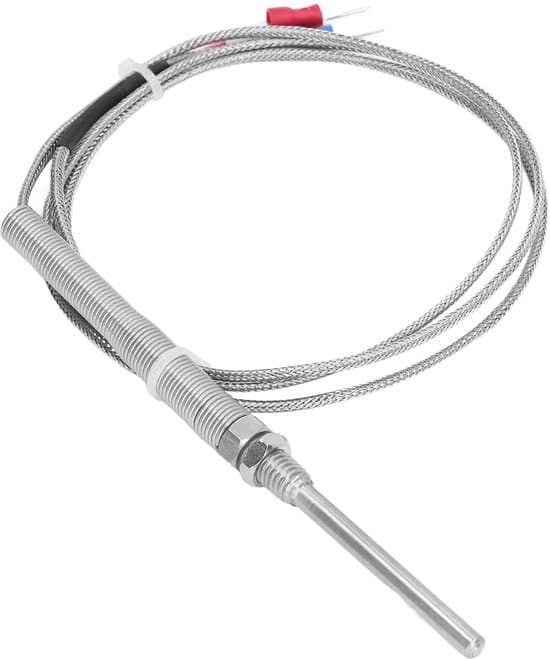 Temperatursensor - Termoelementprobe - Procesmåling - Rustfrit stål - M8 5x50mm - Sølv