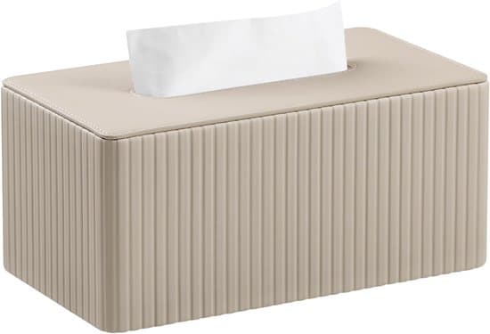 Rektangulær holder til servietter og køkkenrulle til badeværelse og stue (beige)