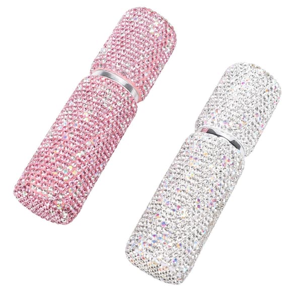 2 x 10 ml påfyllningsbara parfymsprayflaskor, resestorlek, med strass