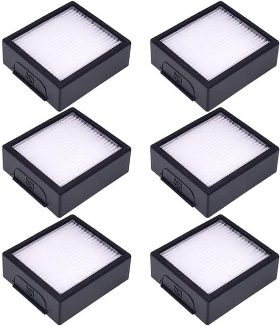 6-pack HEPA-dammsugarfilter kompatibla med iRobot Roomba Combo i3, i7, E5, E6, J7