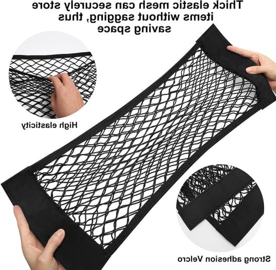 2-pak selvklæbende bilopbevaringsnetposer med elastisk net og kroge