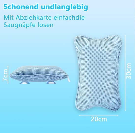 Ergonomisk badepude - ideel til afslapning af nakken - blå