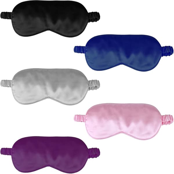 5-pak silkemasker med elastiske stropper, bløde silkemasker.