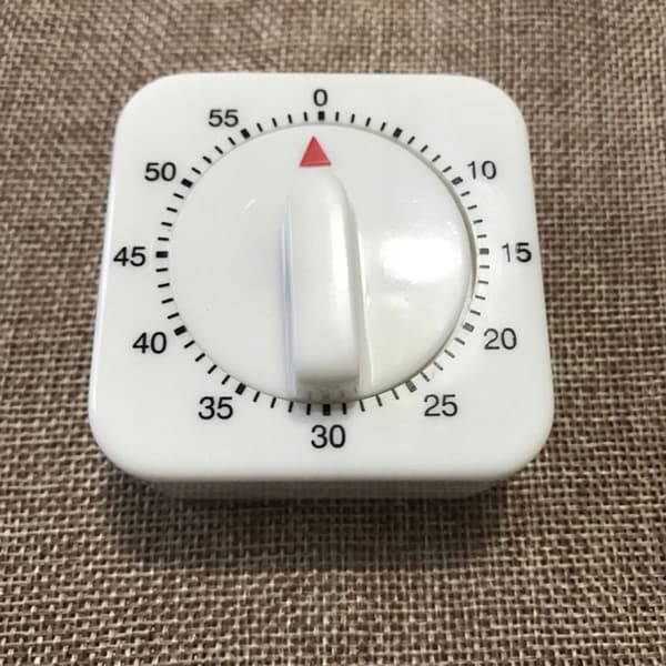 Mekanisk vit kökstimer för hushåll med nedräkningsfunktion (2-pack)