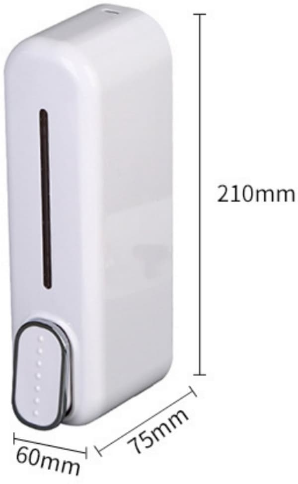 Väggmonterad Manuell Flytande Tvål- och Schampodispenser (vit, 350 ml).