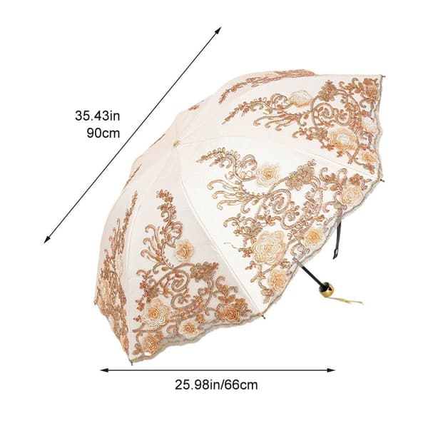Blondebroderet parasol til kvinder