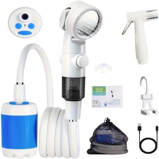 USB Genopladelig Bærbar 3-i-1 Camping Bruser Pumpsystem