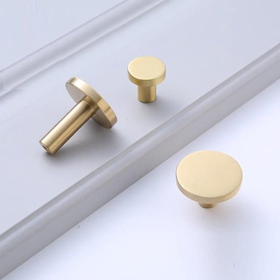 Greb til garderobeskab (2-delt sæt) - Messing skabsgreb, greb til garderobeskuffe, guld enkelthuls messing dørgreb, 20 * 26mm