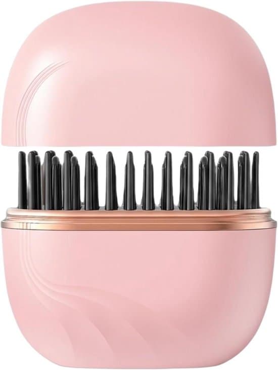 Mini hårstyler - opvarmet kam - hurtig styling - 3 temperaturindstillinger - 14,3 cm - sort