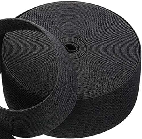 Elastisk hæklet tøjelastikbånd, højelastisk spole strikket elastikbånd (sort, 5 cm bred * 5 m lang)