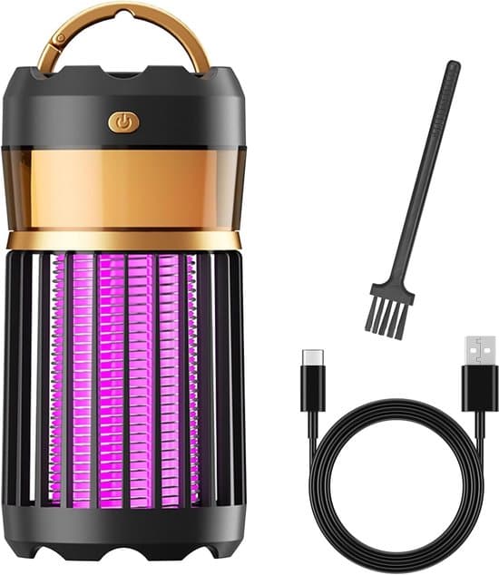 Ultralyds myggedræberlampe, 2000V, USB, Sort
