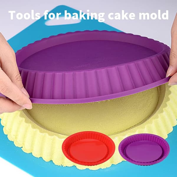 Fruktpajformar, silikonpajformar, silikonkakformar, non-stick silikonbakformar, 2-pack (lila)