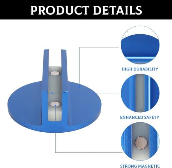 2-delad - Universal slitsad domkraftsfäste - Magnetisk sidoadapter - Universaladapter - Lämplig för alla bilmodeller - Blå - 7,6 cm