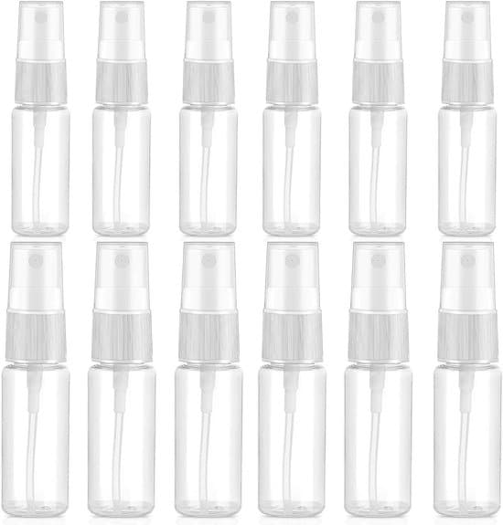 12 Resesprayflaskor - Klar - Parfymflaskor - Påfyllningsbara - Tomma Flaskor - Flytande Kosmetika 10ml/20ml