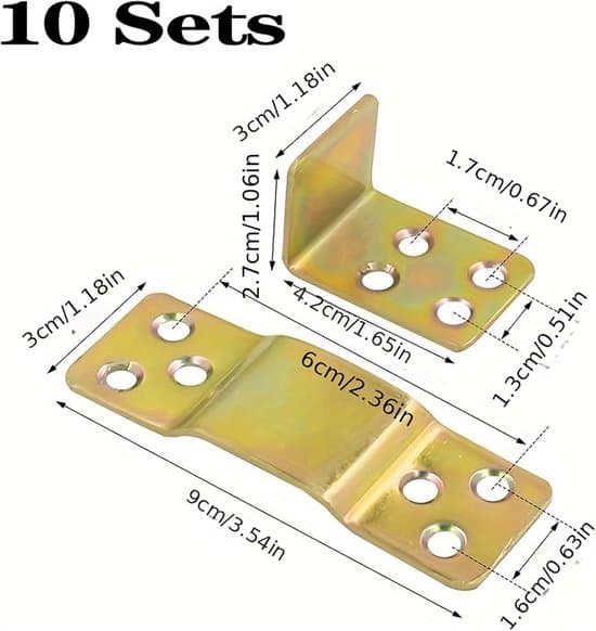10-delt sæt med centerstøttekomponenter, sengehardware