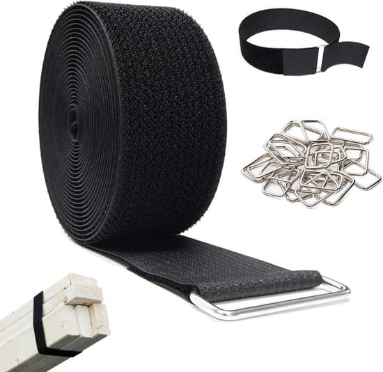 Velcro-lukning - 5 m x 5 cm - Sort