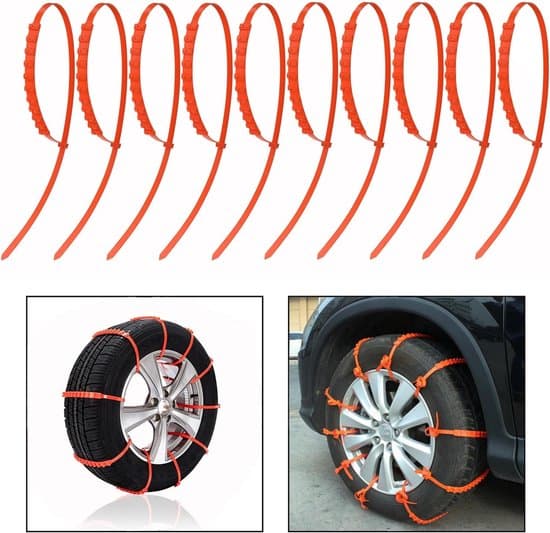 Snekæder til biler - Anti-slip stropper - Sikker vinterkørsel - Universal pasform - 10 stk. - Orange