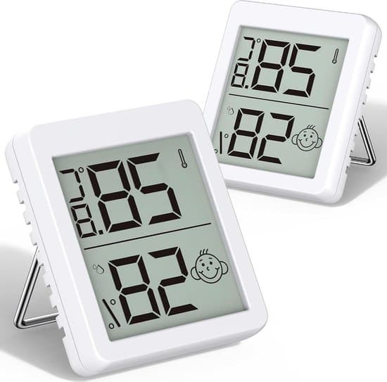 2-delad Mini LCD Digital Inomhustermometer och Hygrometer för Rum, Kontor och Kylskåp