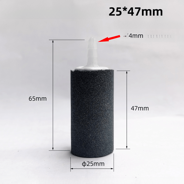 5-pack 25x47mm cylindriska bubbeldiffusorluftstenar för akvarier och hydroponik